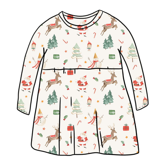 Christmas Time Child & Baby Long Sleeve Dress
