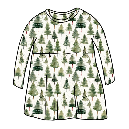 Scandi Woodland Child & Baby Long Sleeve Dress