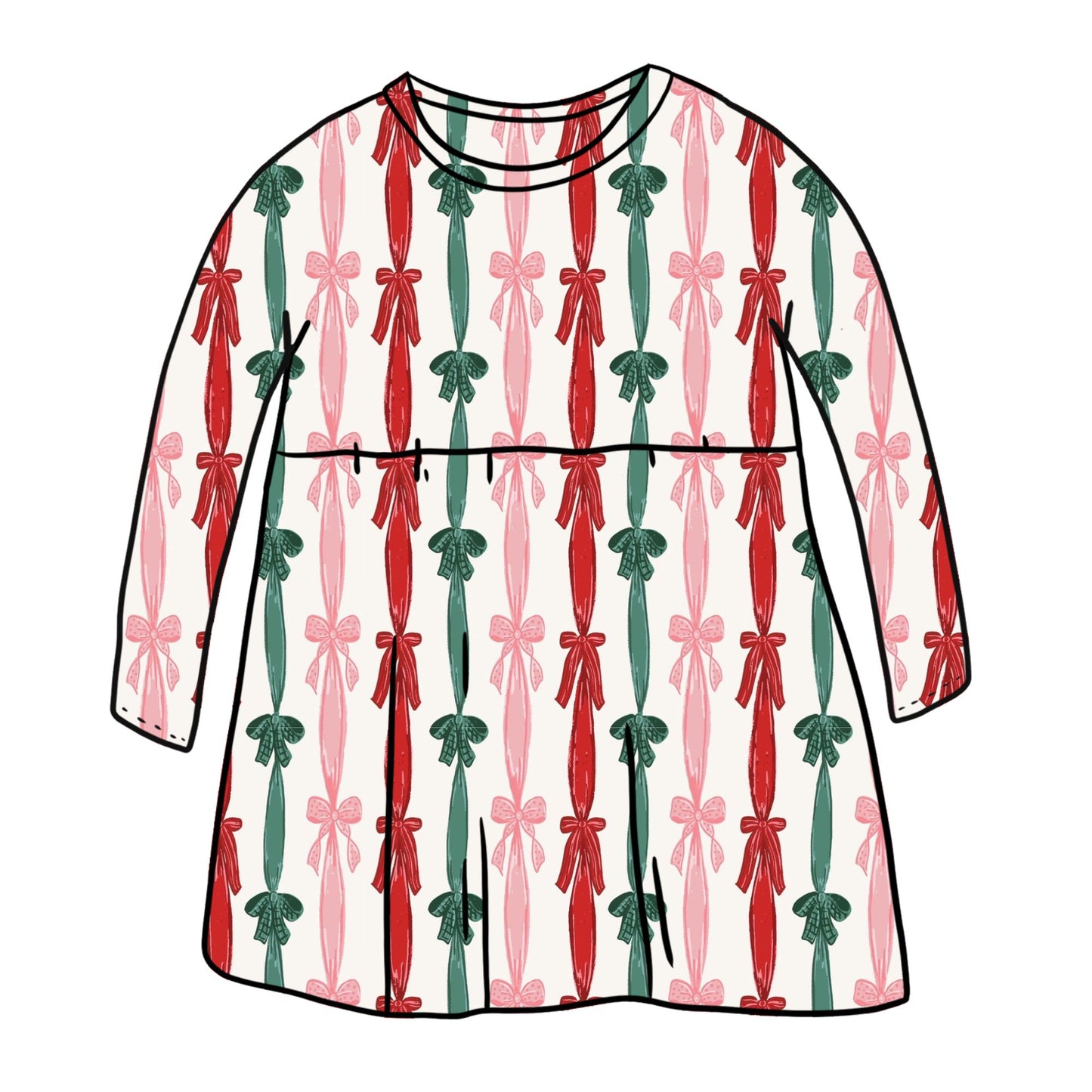 Ribbons & Bows Child & Baby Long Sleeve Dress