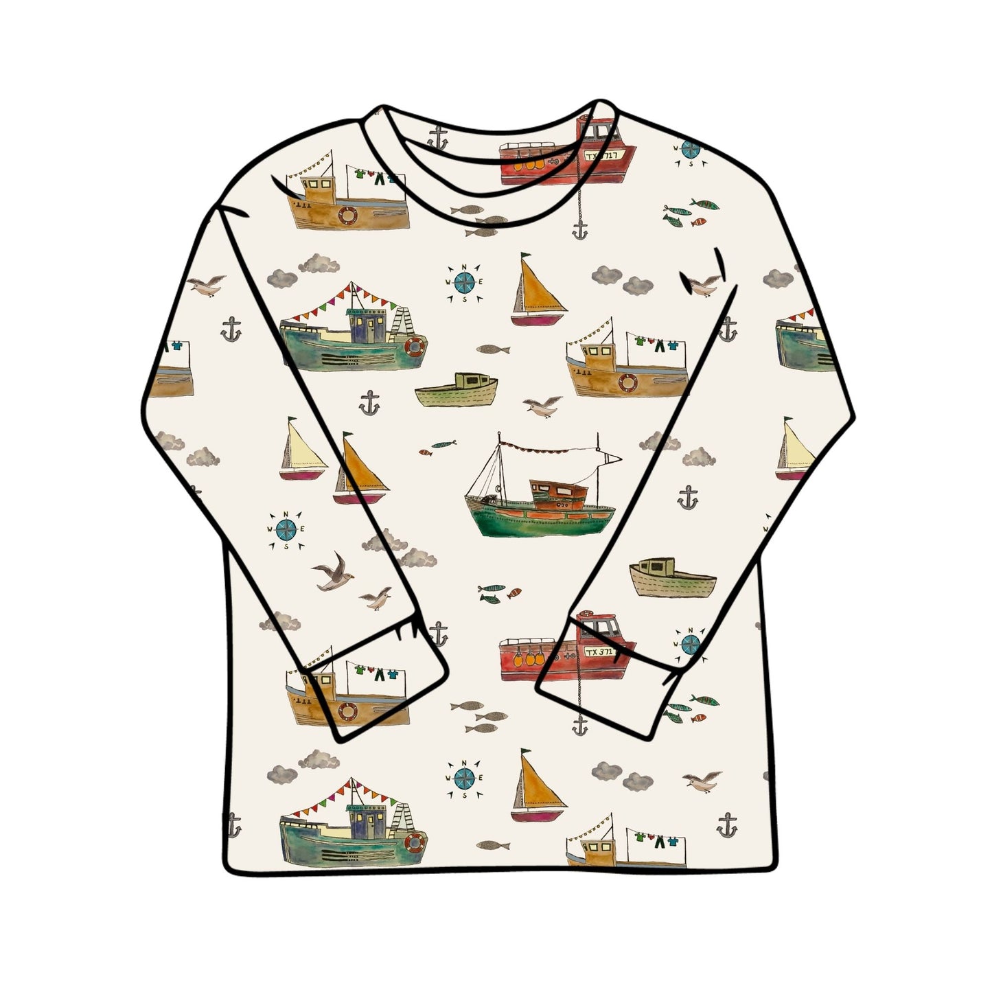Fishing Boats Child & Baby T-Shirt - Short or Long Sleeve