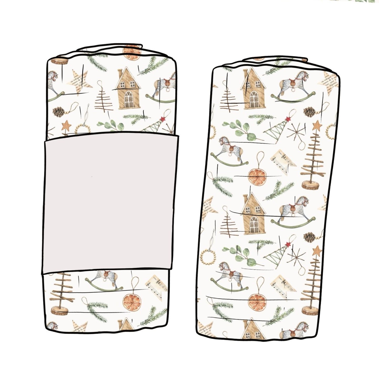 Scandi Christmas Child & Baby Muslin Swaddle Blanket