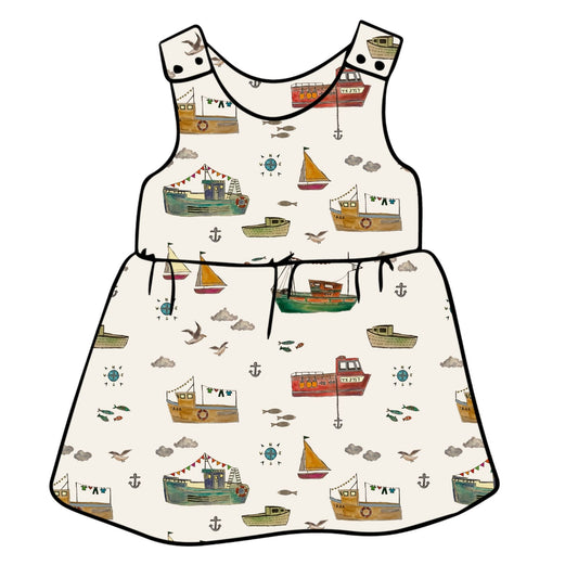 Fishing Boats Child & Baby Pinafore Dress