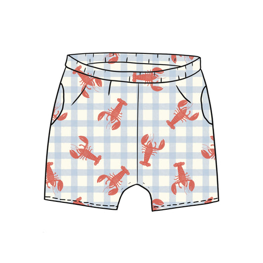 Gingham Lobster Toddler & Child Pocket Shorts