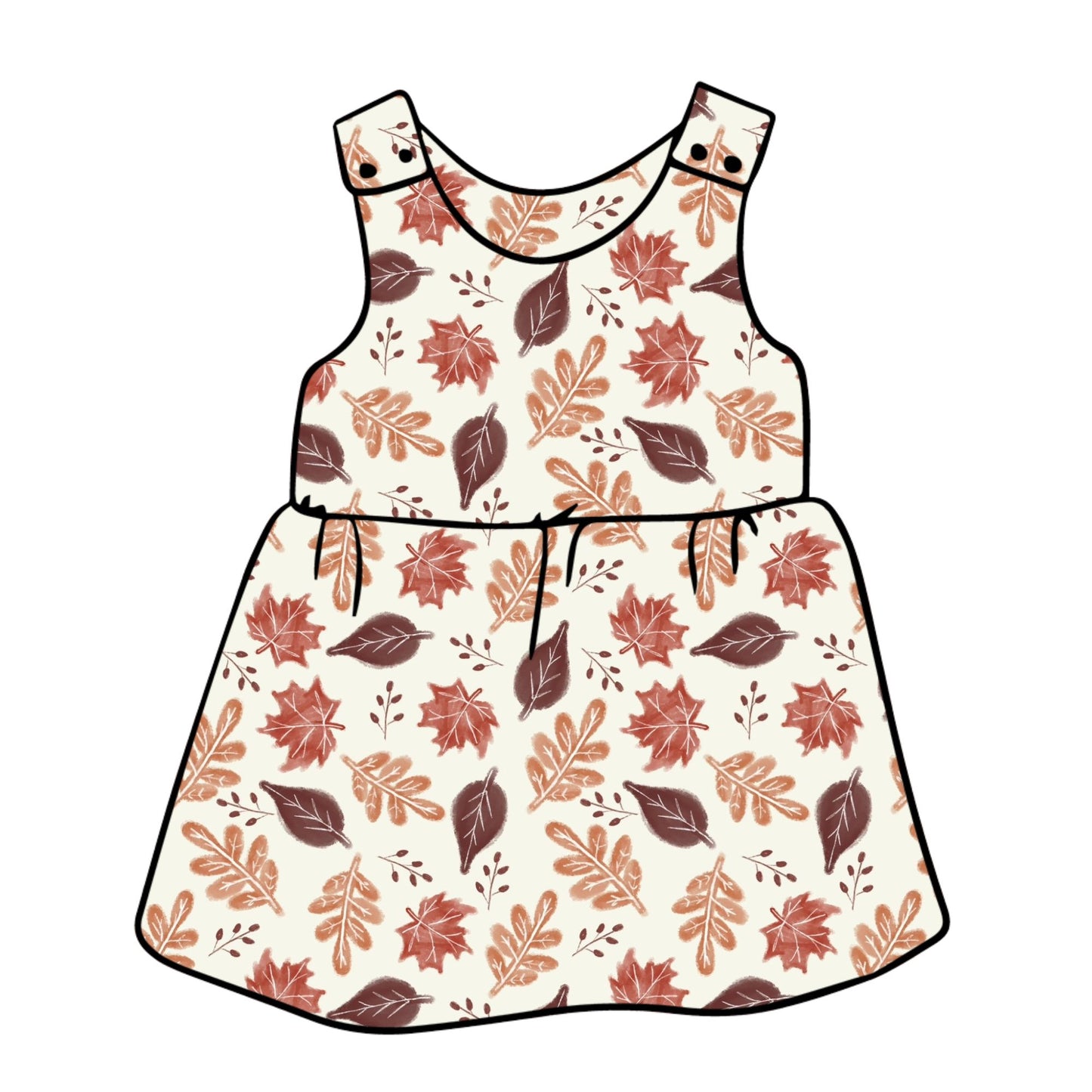 Rustic Autumn Leaves Child & Baby Pinafore Dress