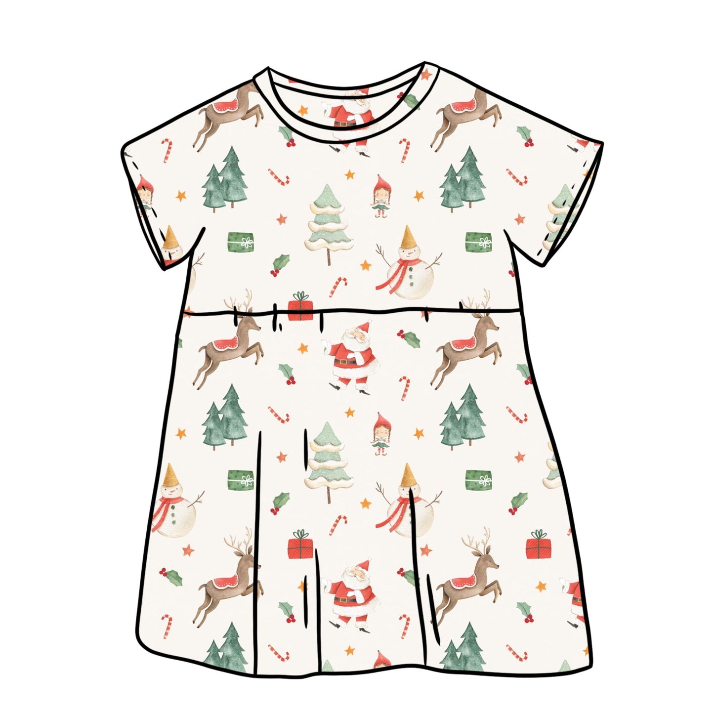 Christmas Time Child & Baby Short Sleeve Dress
