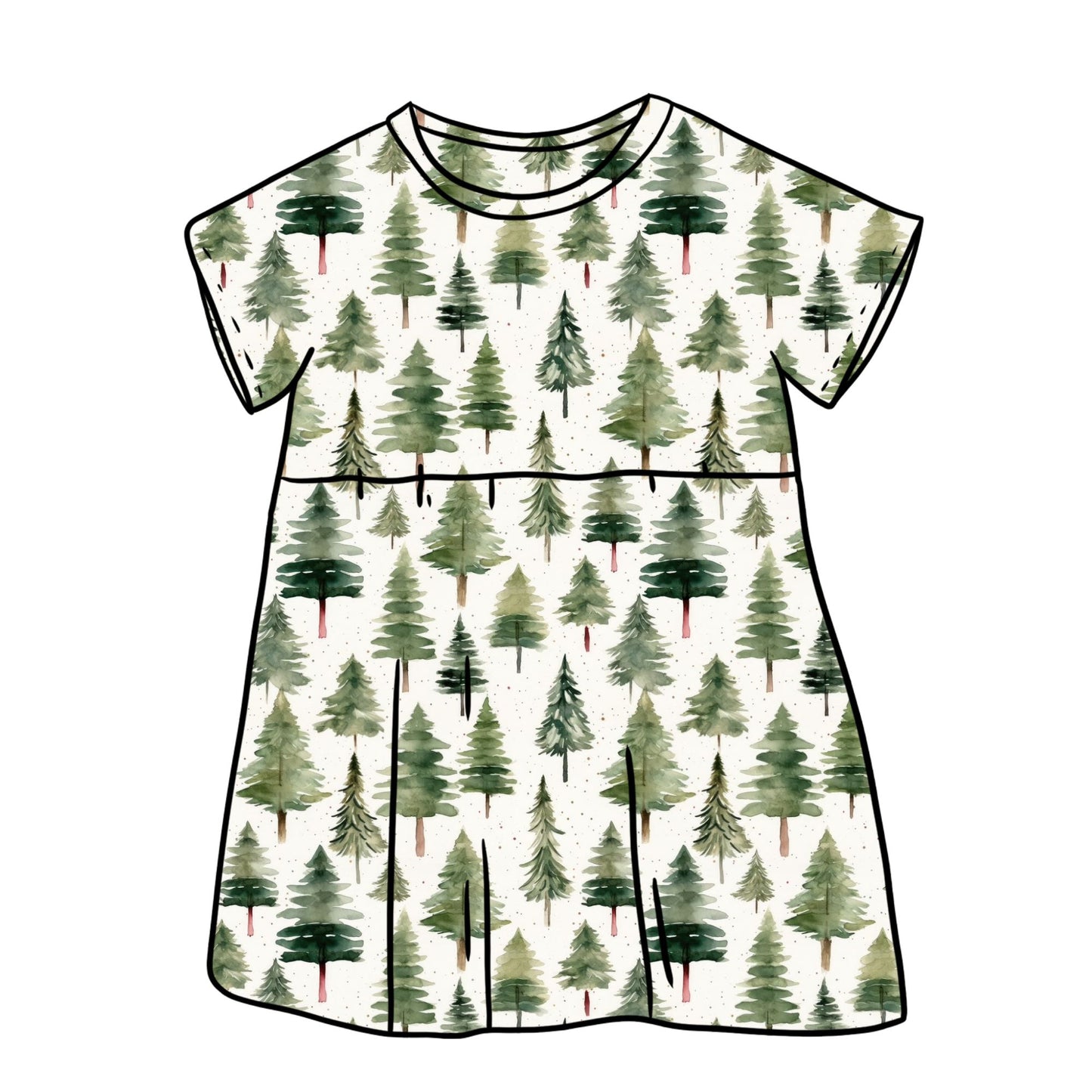 Scandi Woodland Child & Baby Short Sleeve Dress