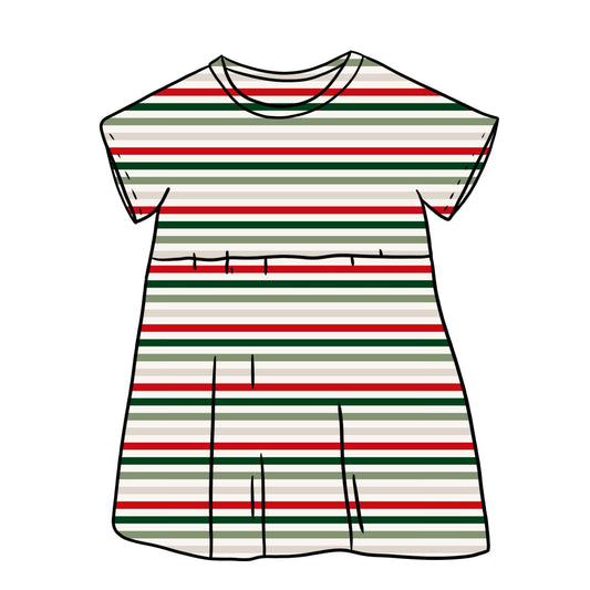 Christmas Stripes Child & Baby Short Sleeve Dress