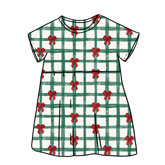 Christmas Gingham Child & Baby Short Sleeve Dress