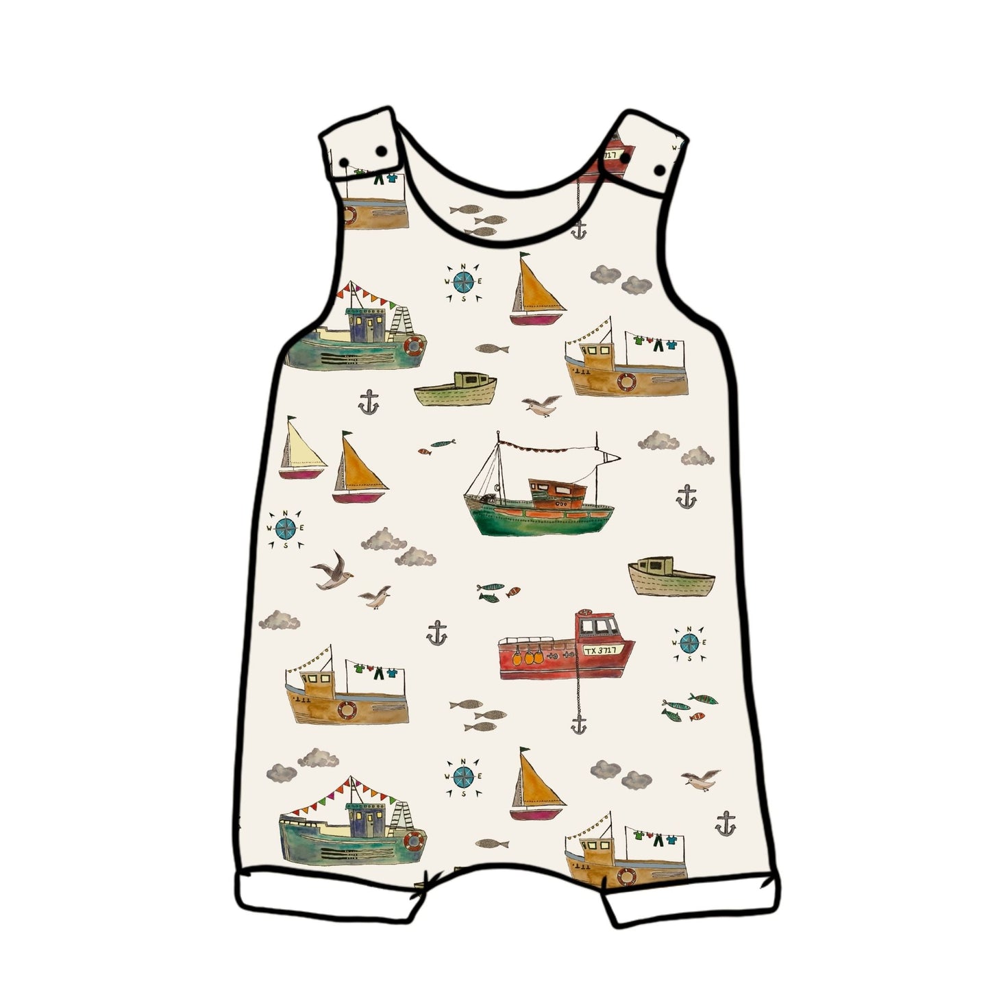 Fishing Boats Child & Baby Short Romper