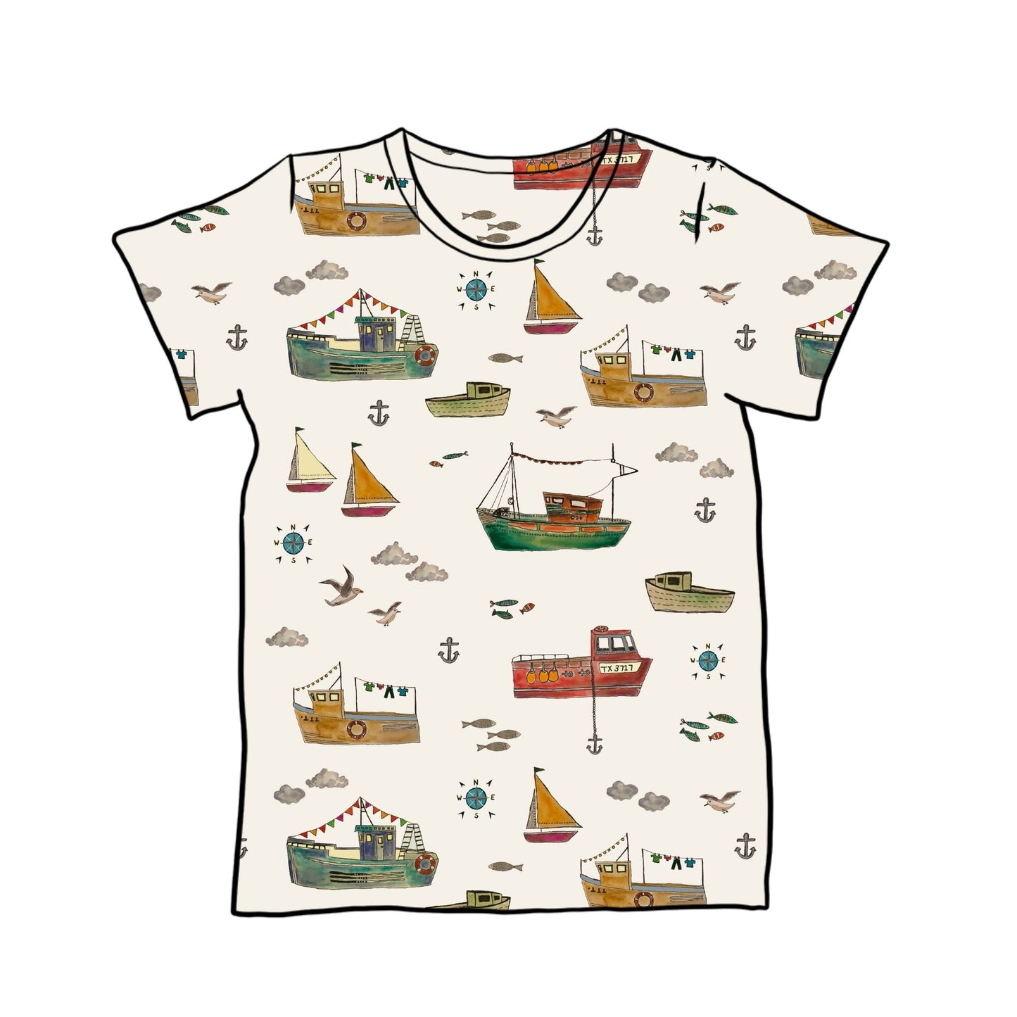 Fishing Boats Child & Baby T-Shirt - Short or Long Sleeve