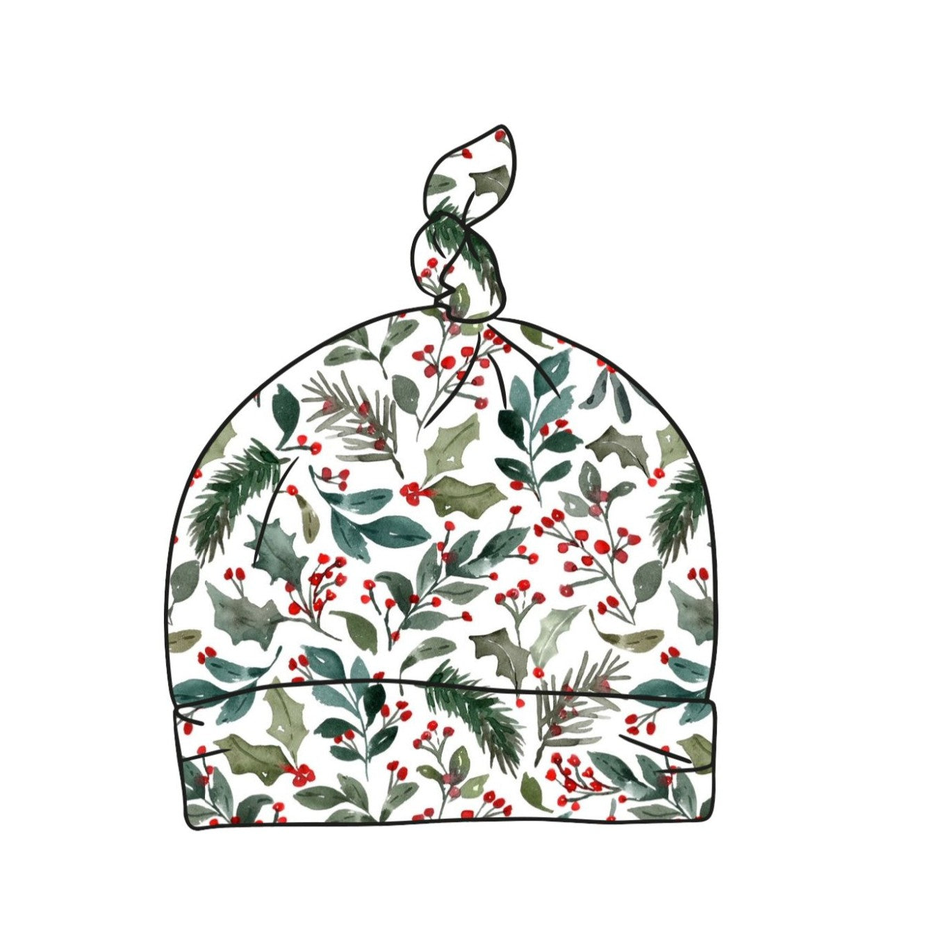 Winter Berries Baby Knotted Hat