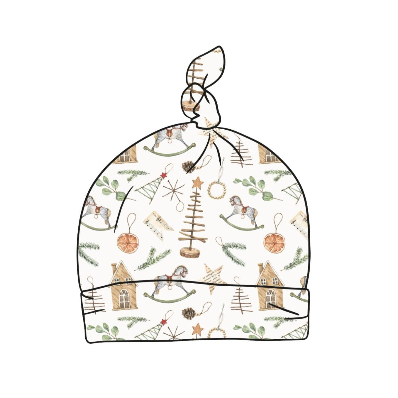 Scandi Christmas Baby Knotted Hat
