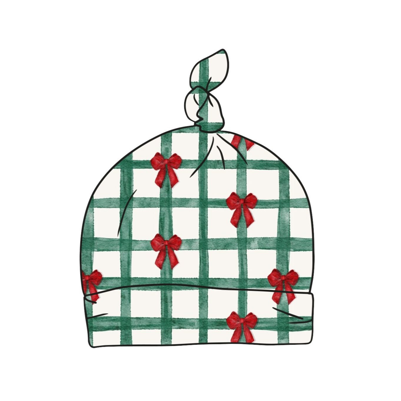 Christmas Gingham Baby Knotted Hat