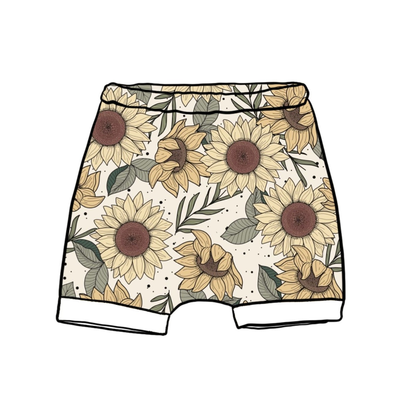 Sunflower Meadow Child & Baby Rolled Shorts
