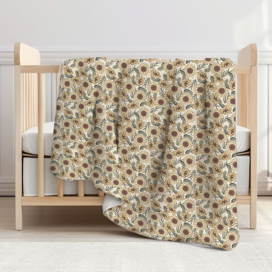 Sunflower Meadow Toddler & Child Sherpa Blanket