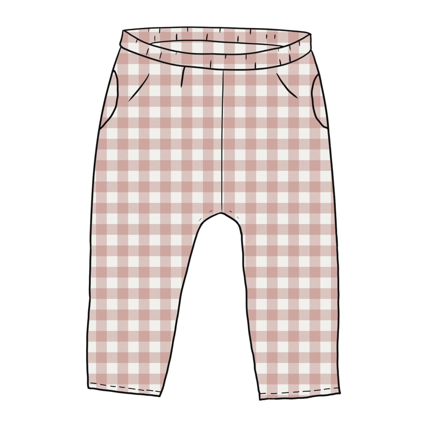 Rose Gingham Toddler & Child Pocket Trousers