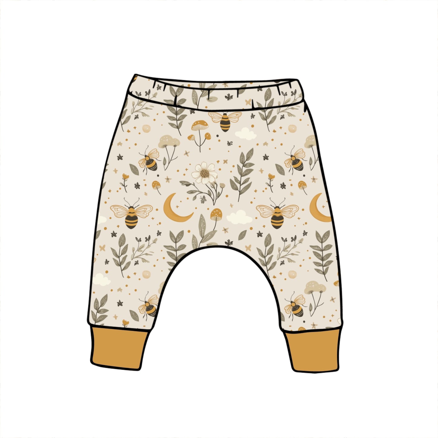Bees & Moons Harems 0-3m (Gold cuff)