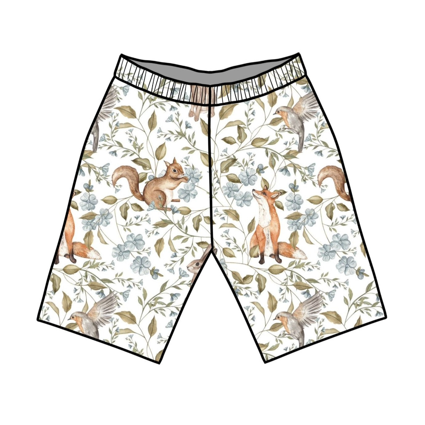 Woodland Companions Child & Baby Shorts - Rolled or Hemmed