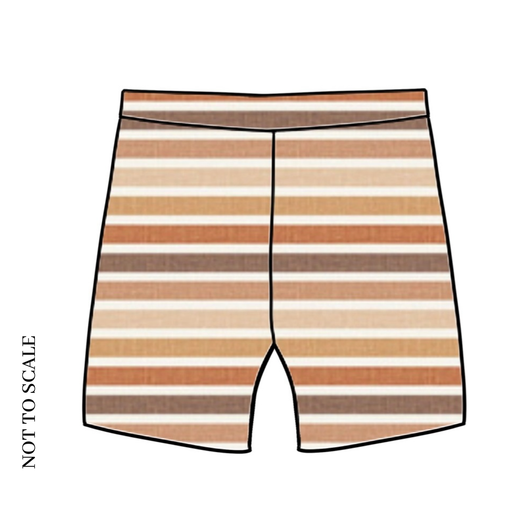 Organic Linen Stripes Lounge Shorts