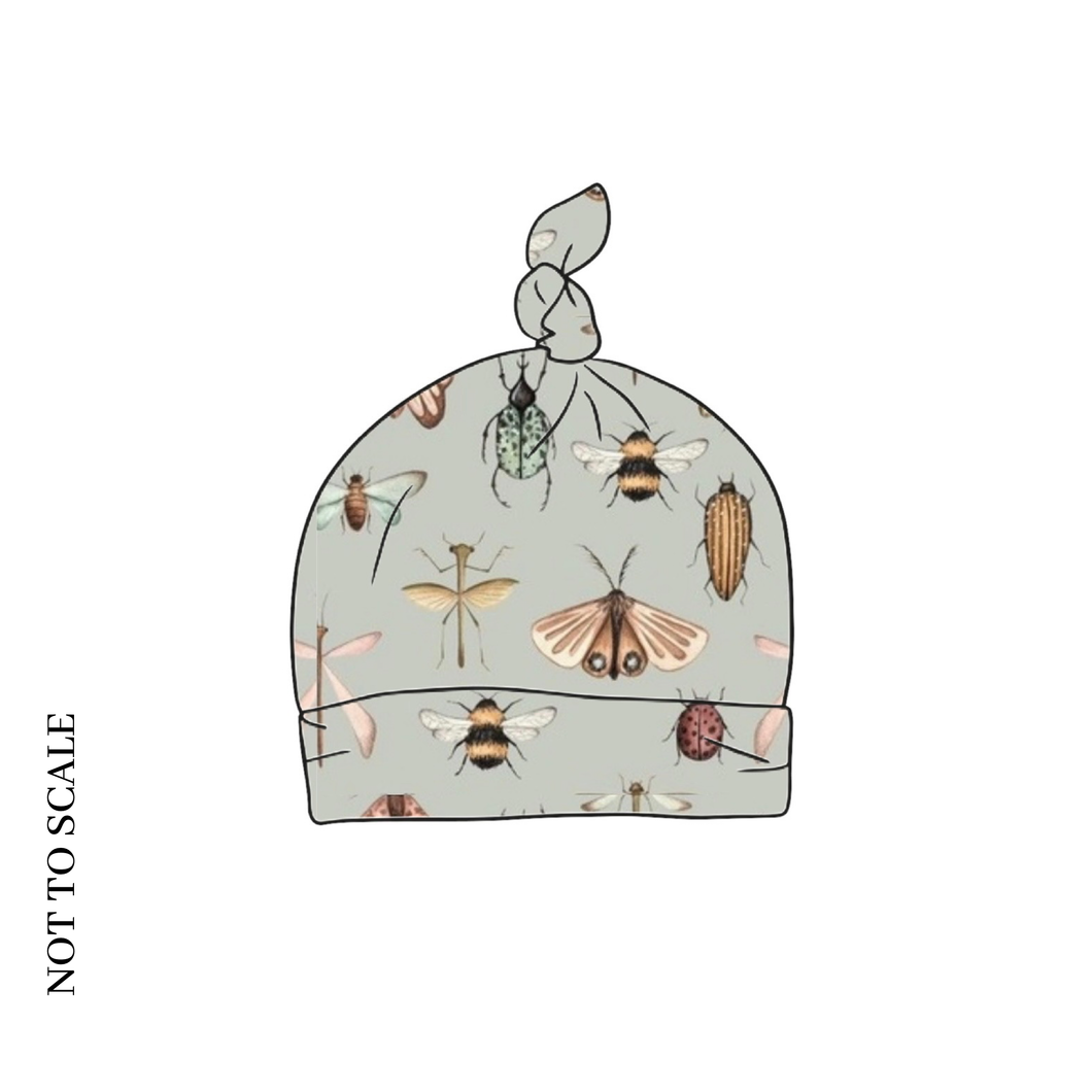 Winged Bugs Single Knotted Hat - 3-6m