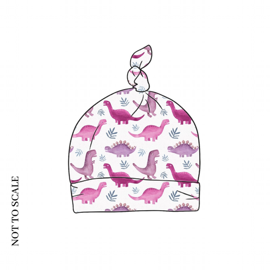 Pink Dinos Knotted Hat