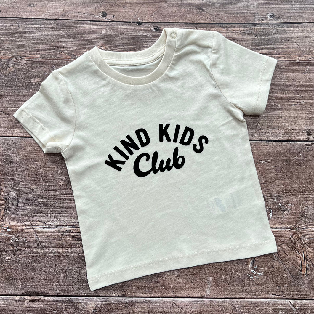 Kind Kids Club natural T-Shirt 6-12m (black flock vinyl)