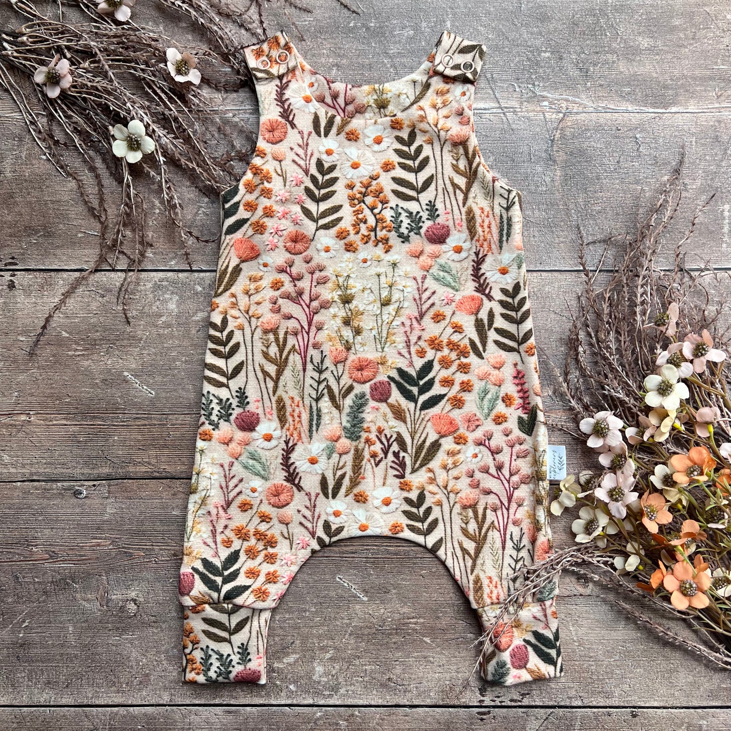 Embroidered Look Floral Romper