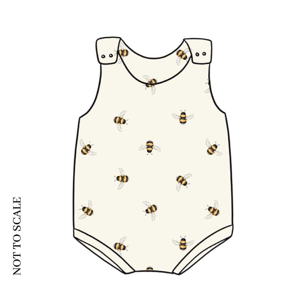 Organic Busy Bees Bloomer Romper