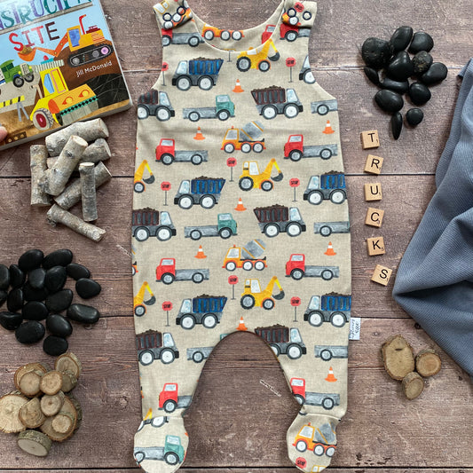 Trucks Footed Romper 3-6m