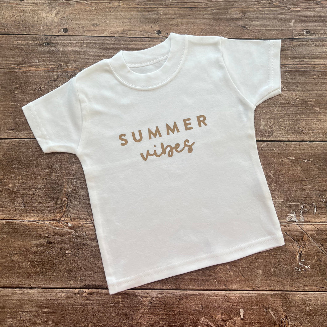 Summer vibes T-Shirt 6-12m (mocha vinyl)