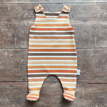 Load image into Gallery viewer, Organic Linen Stripes Footed Romper
