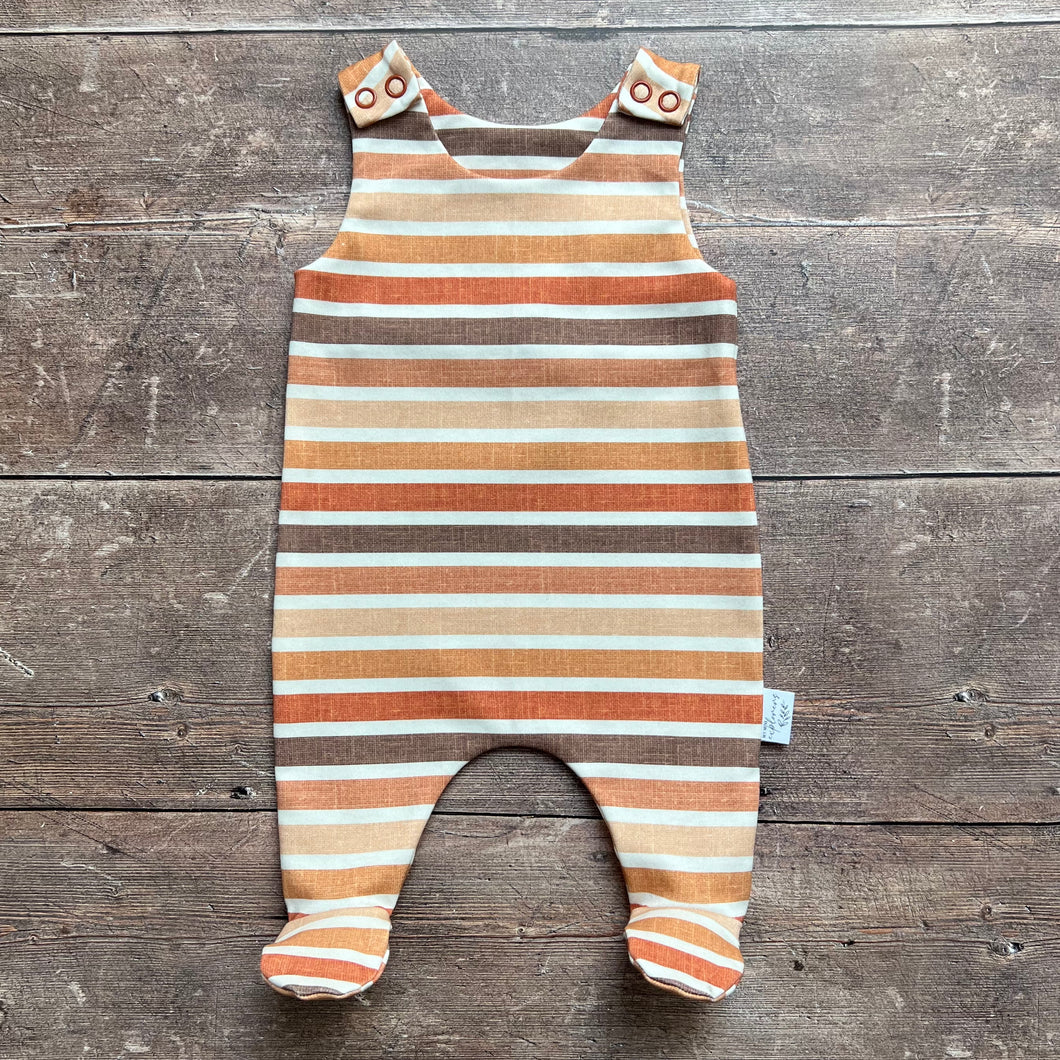 Organic Linen Stripes Footed Romper