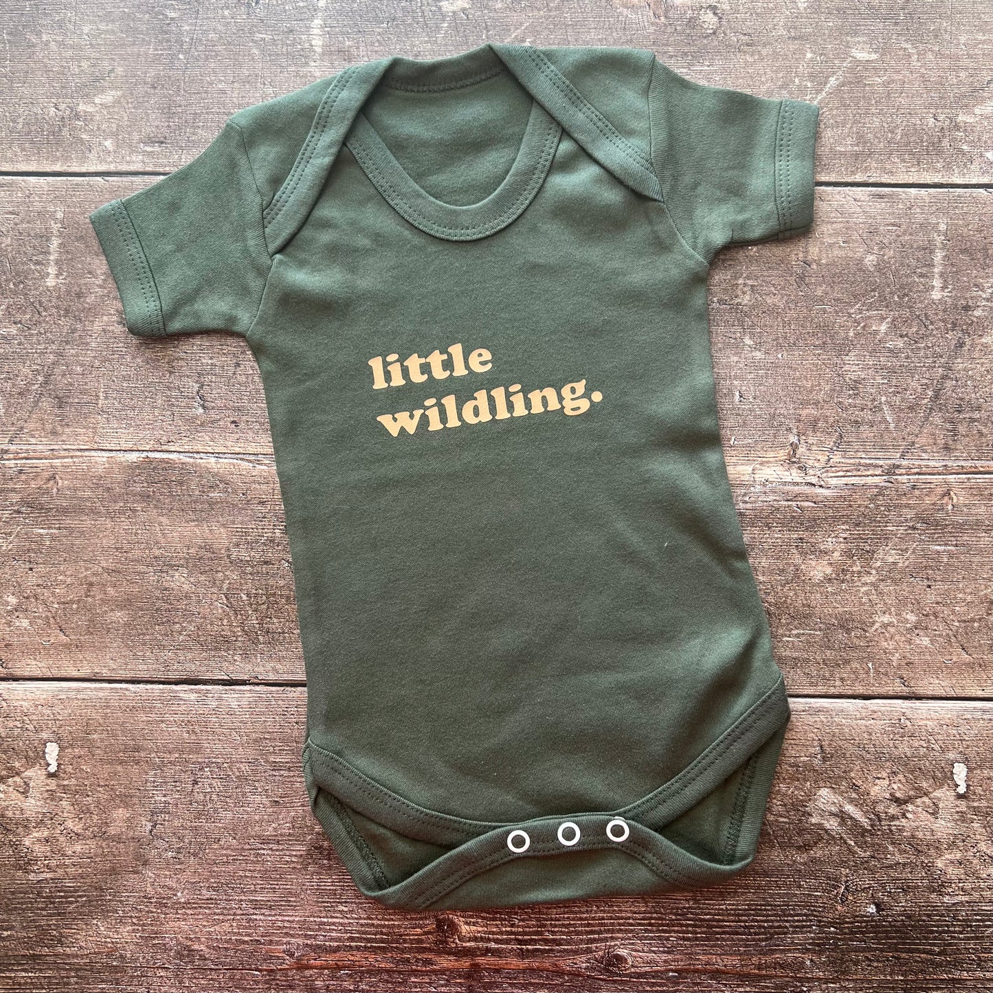 Little wildling khaki bodysuit 0-3m