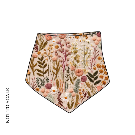 Embroidered Look Floral Dribble Bib