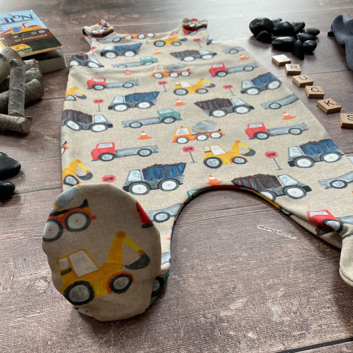Trucks Footed Romper 3-6m