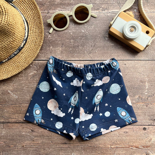 Space Rockets Lounge Shorts 3-6m
