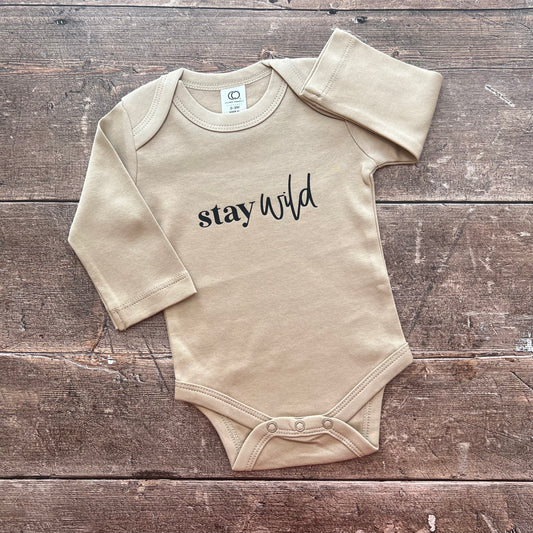 Stay wild clay bodysuit 0-3m