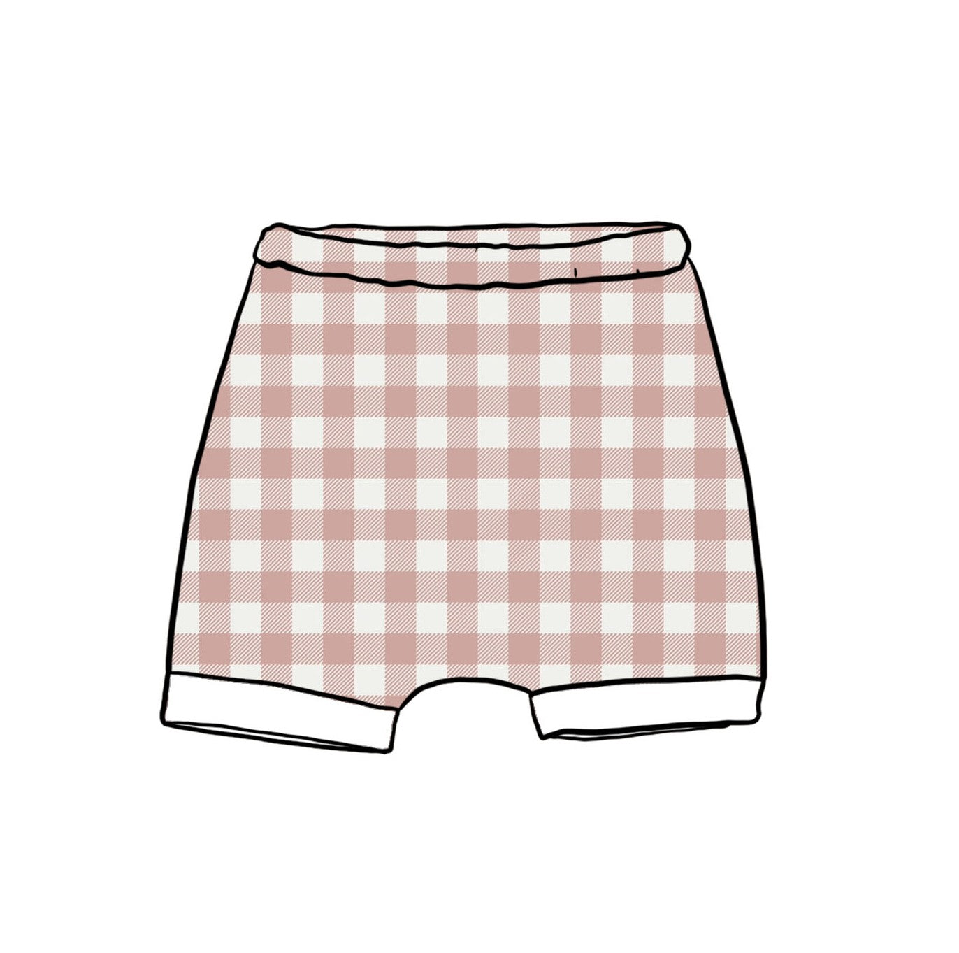 Rose Gingham Child & Baby Shorts - Rolled or Hemmed