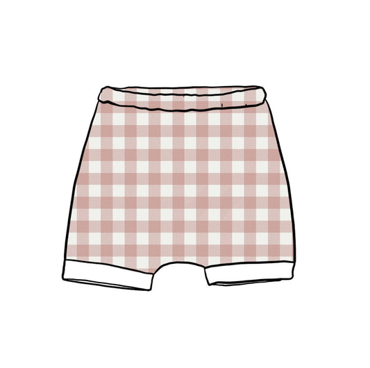 Rose Gingham Child & Baby Shorts - Rolled or Hemmed