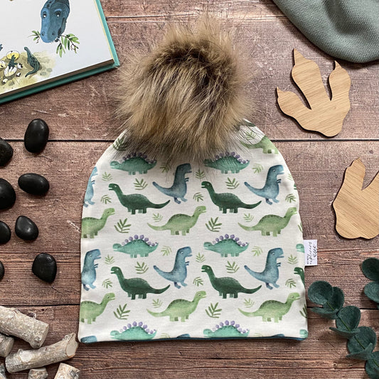 Blue Dinos Bobble Hat