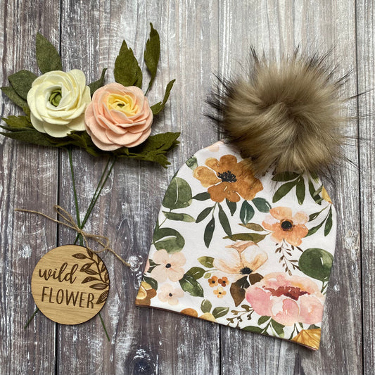 Vintage Blooms Bobble Hat