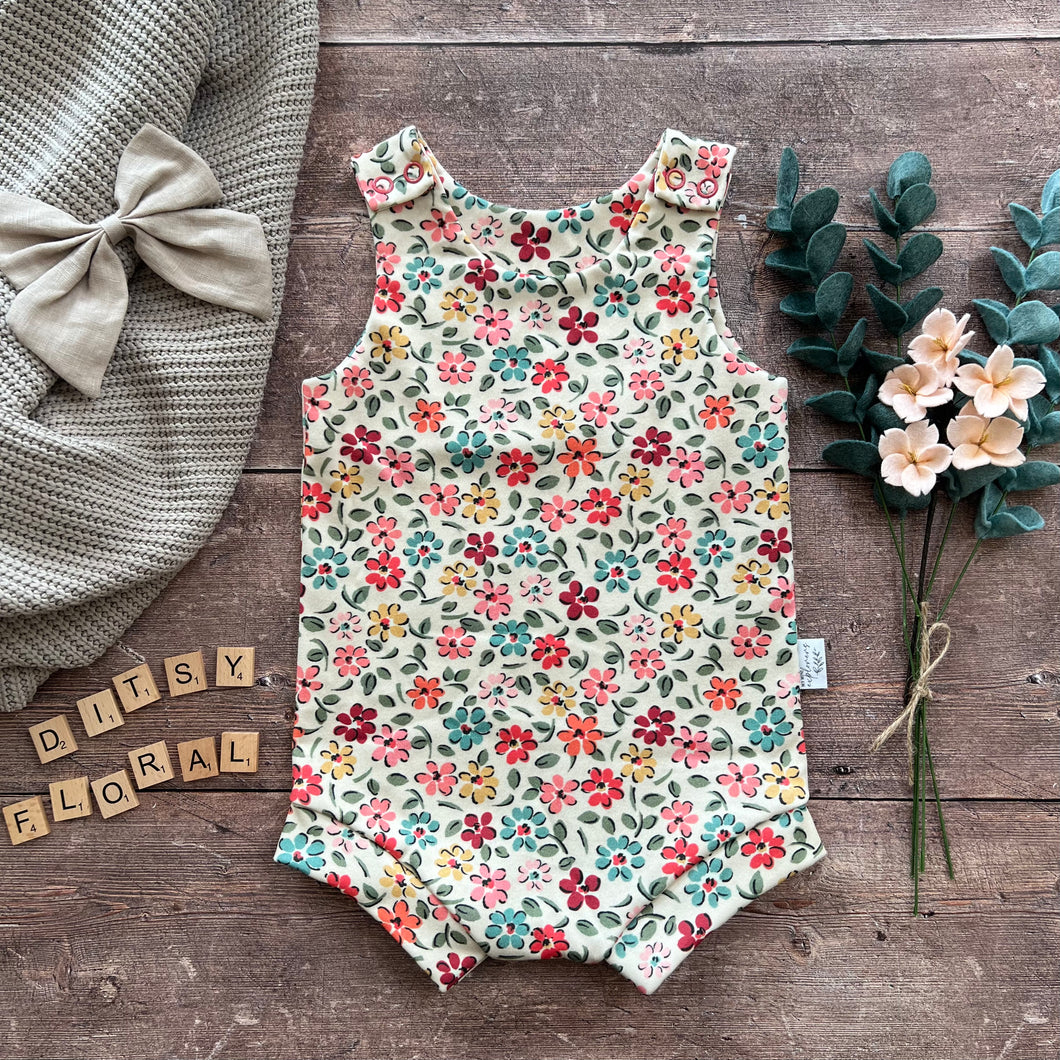 Organic Ditsy Floral Bloomer Romper