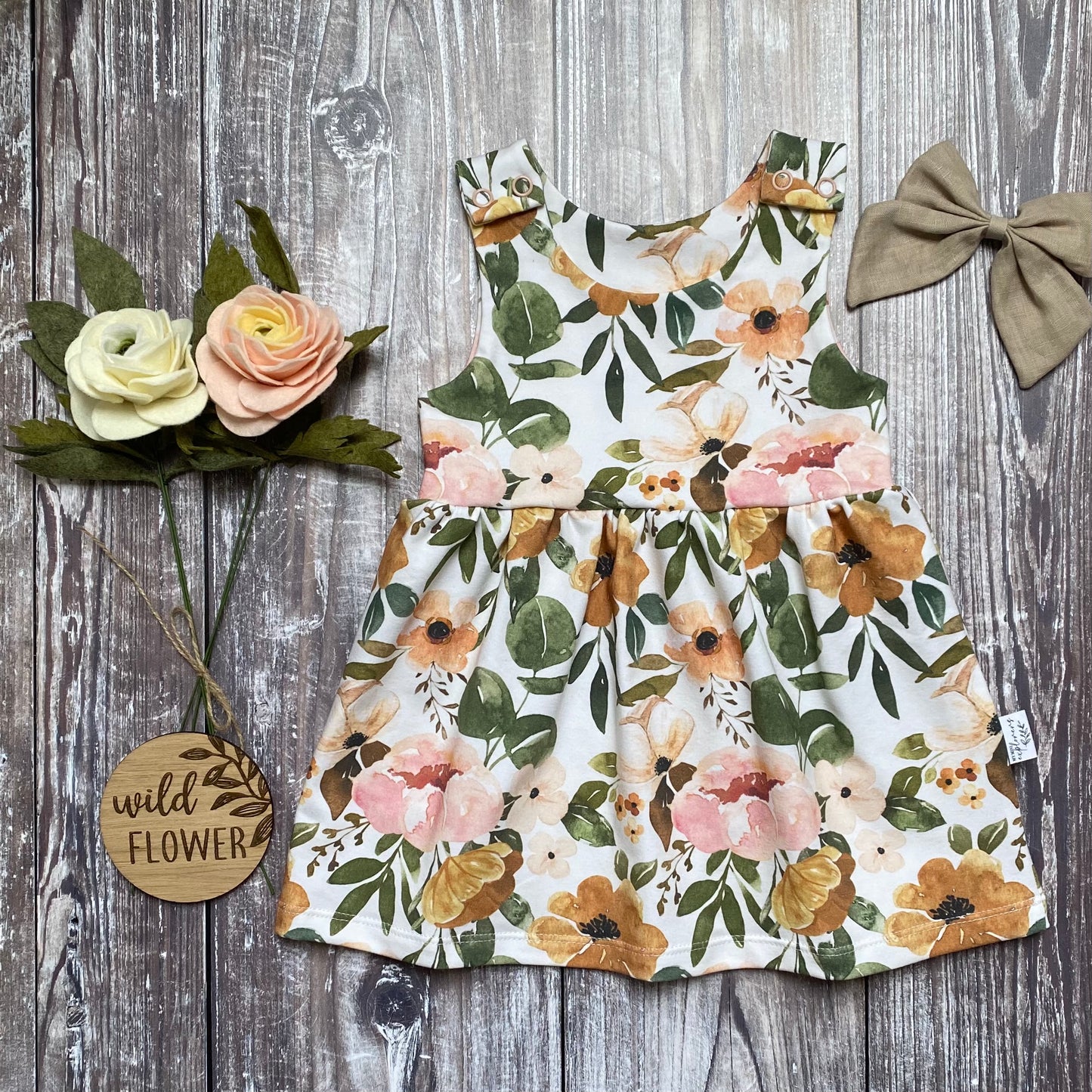 Vintage Blooms Pinafore Dress