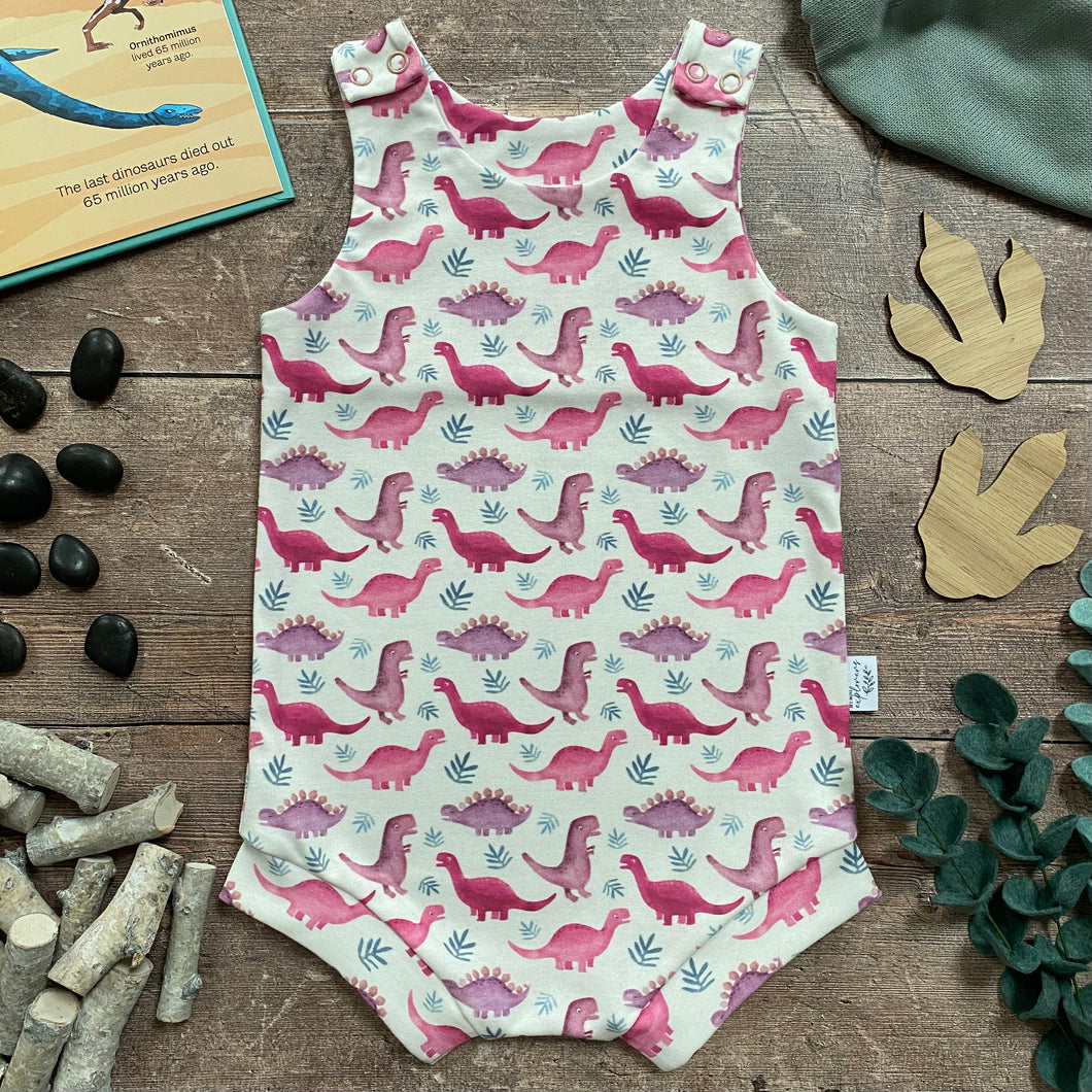 Pink Dinos Bloomer Romper