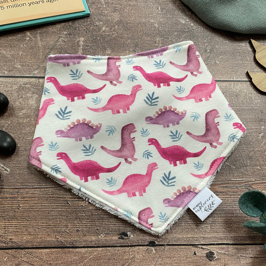 Pink Dinos Dribble Bib